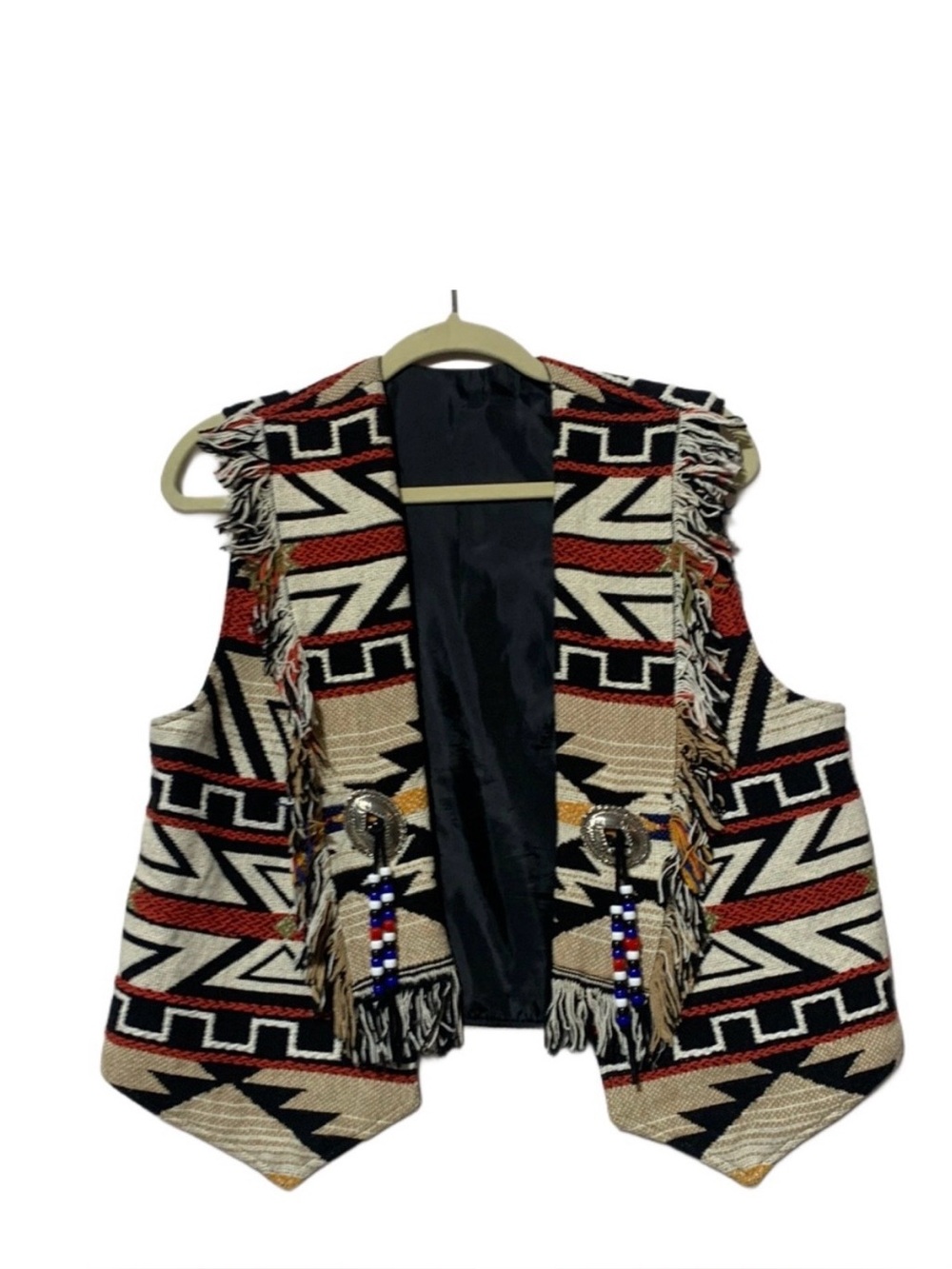 Y2K Boho Western Concho Open Front Vest